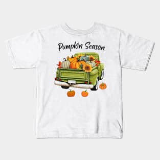 Fall Pumpkin Spice Season Halloween and Thanksgiving Kids T-Shirt